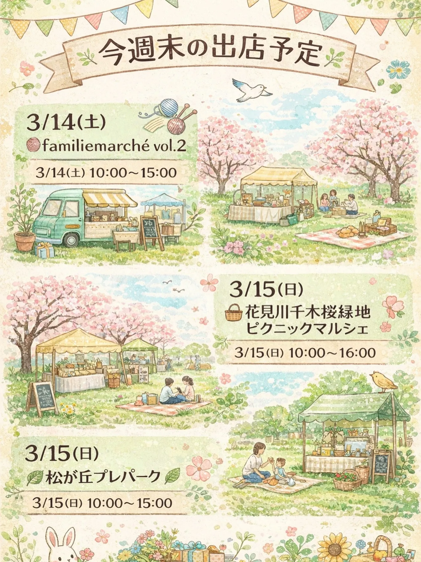 🌸今週末の出店予定🌸