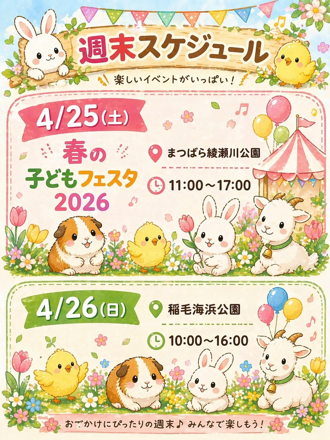 🌿週末スケジュール🐾