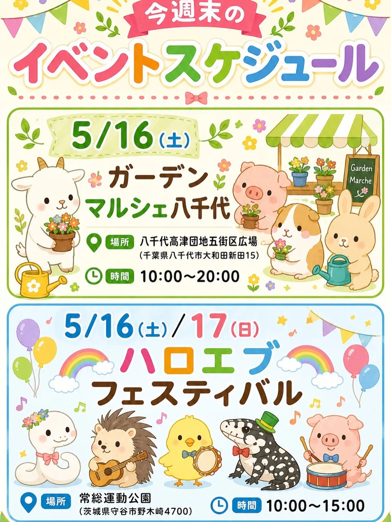 今週末イベントスケジュール🎪
